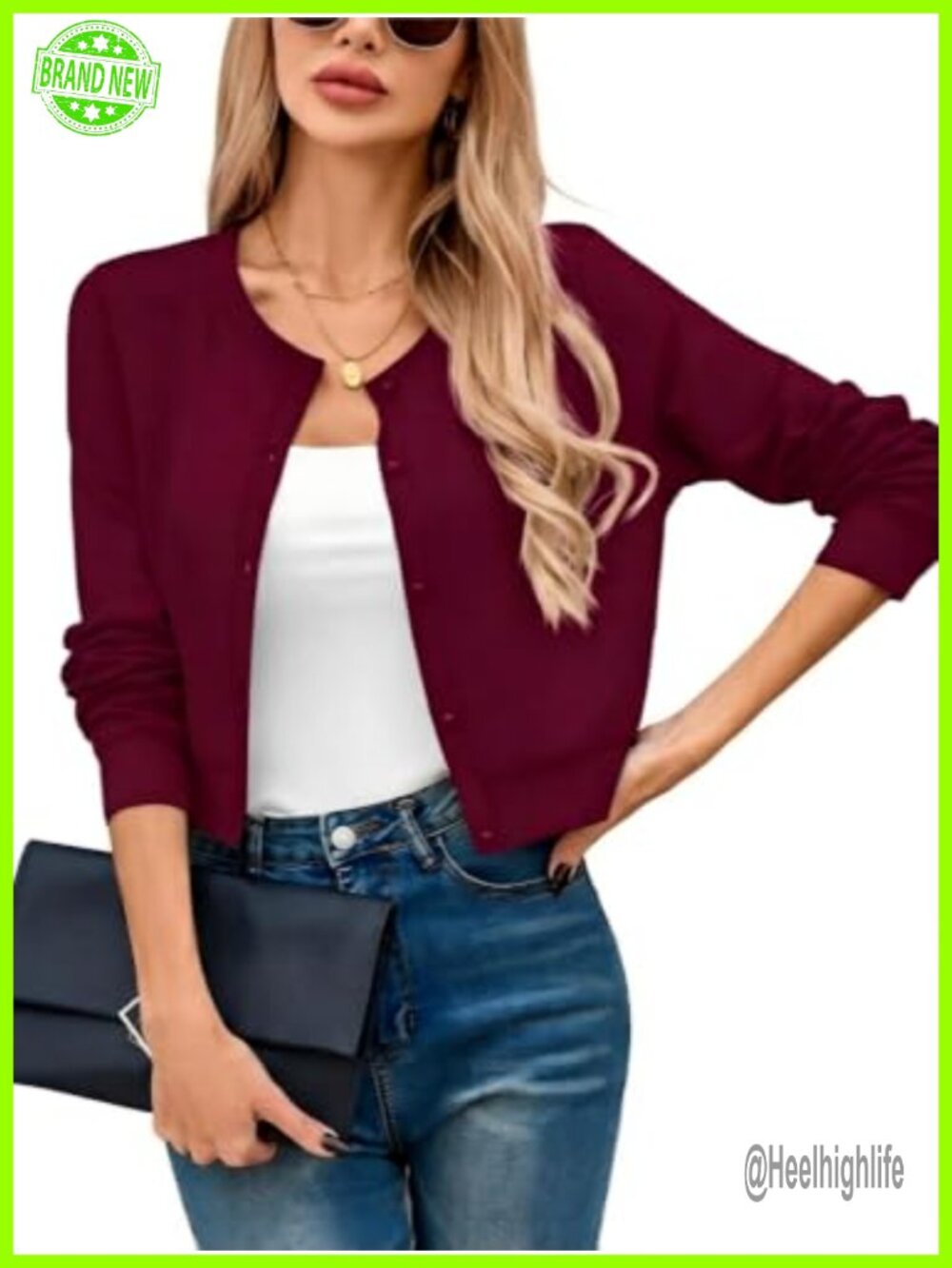 Cropped Cardigan Shrug Button Down Lightweight Knit Layering Piece